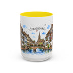 Strasbourg Illustrated Travel Mug | France Souvenir Accent Coffee Mug | 11oz 15oz Ceramic Cup