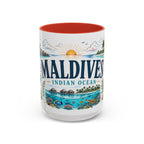 Maldives Coffee Mug | Travel Destination Souvenir Gift | Accent Color Ceramic 11oz 15oz
