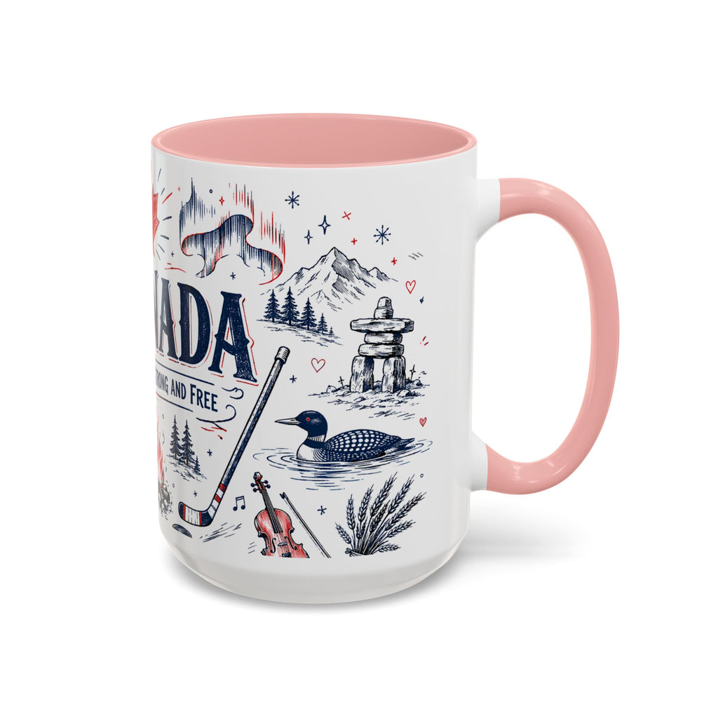O Canada True North Coffee Mug | Canadian Pride Gift | Accent Color Ceramic 11oz 15oz