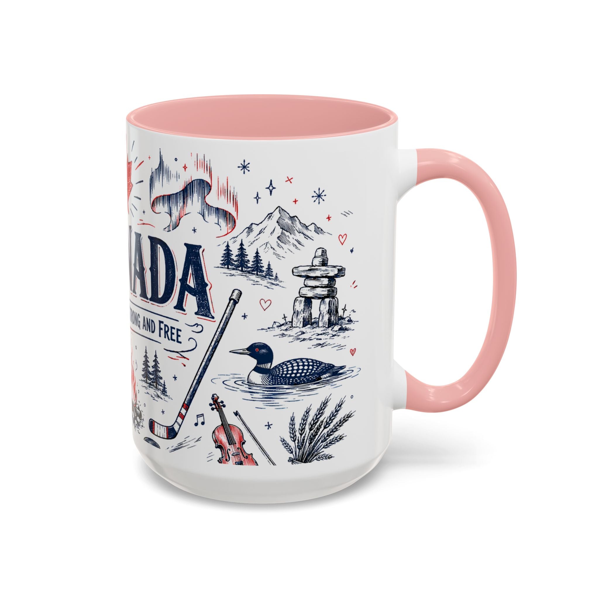 O Canada True North Coffee Mug | Canadian Pride Gift | Accent Color Ceramic 11oz 15oz