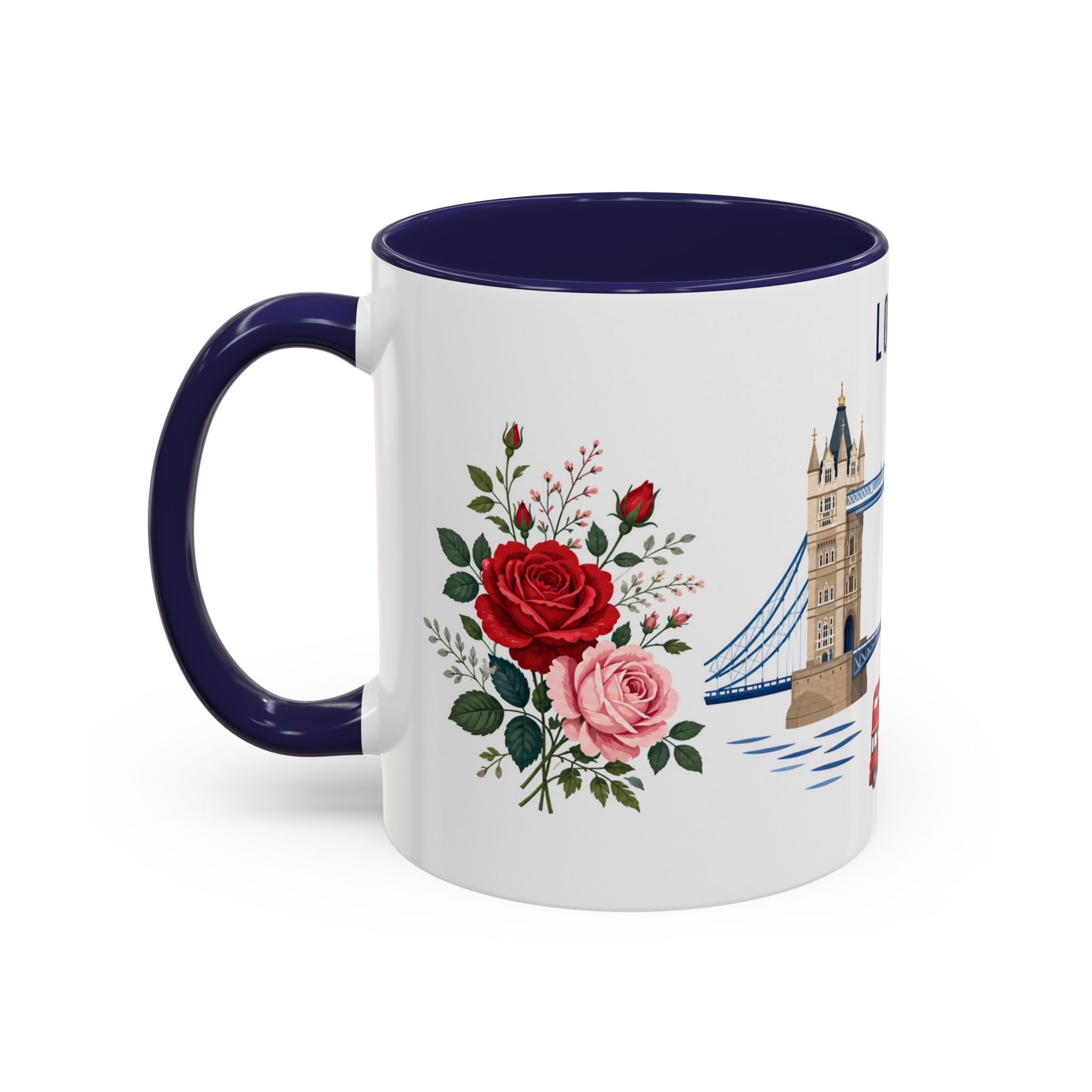 London Coffee Mug | United Kingdom Travel Souvenir | Porcelain Decal City Gift | 11oz 15oz Accent Mug