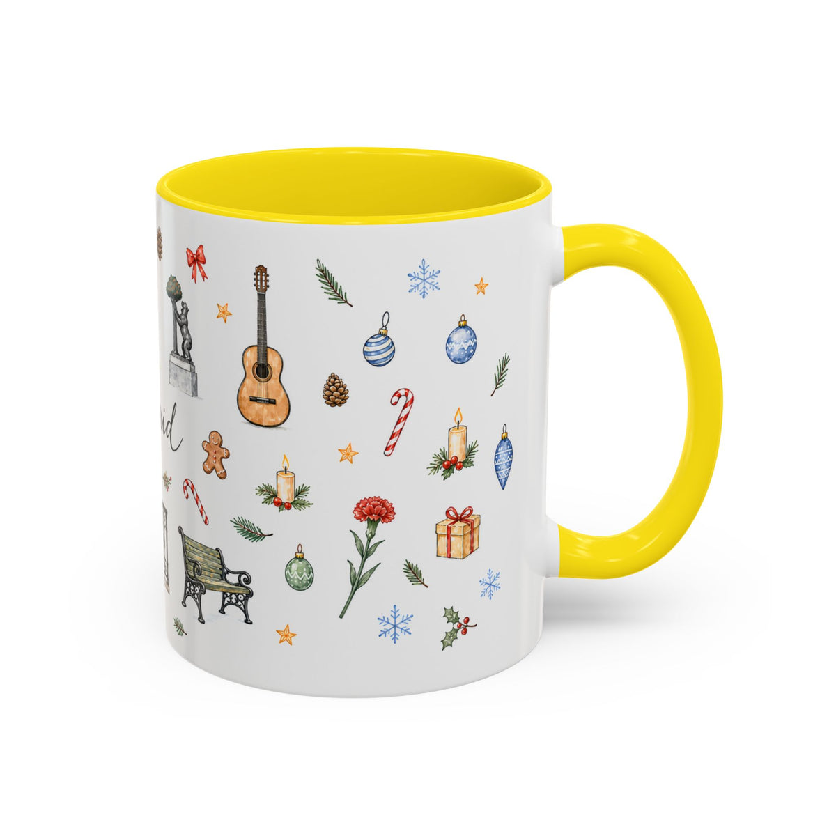 Madrid Christmas Mug | Watercolor City Souvenir, Travel Memories, Ceramic Coffee Cup