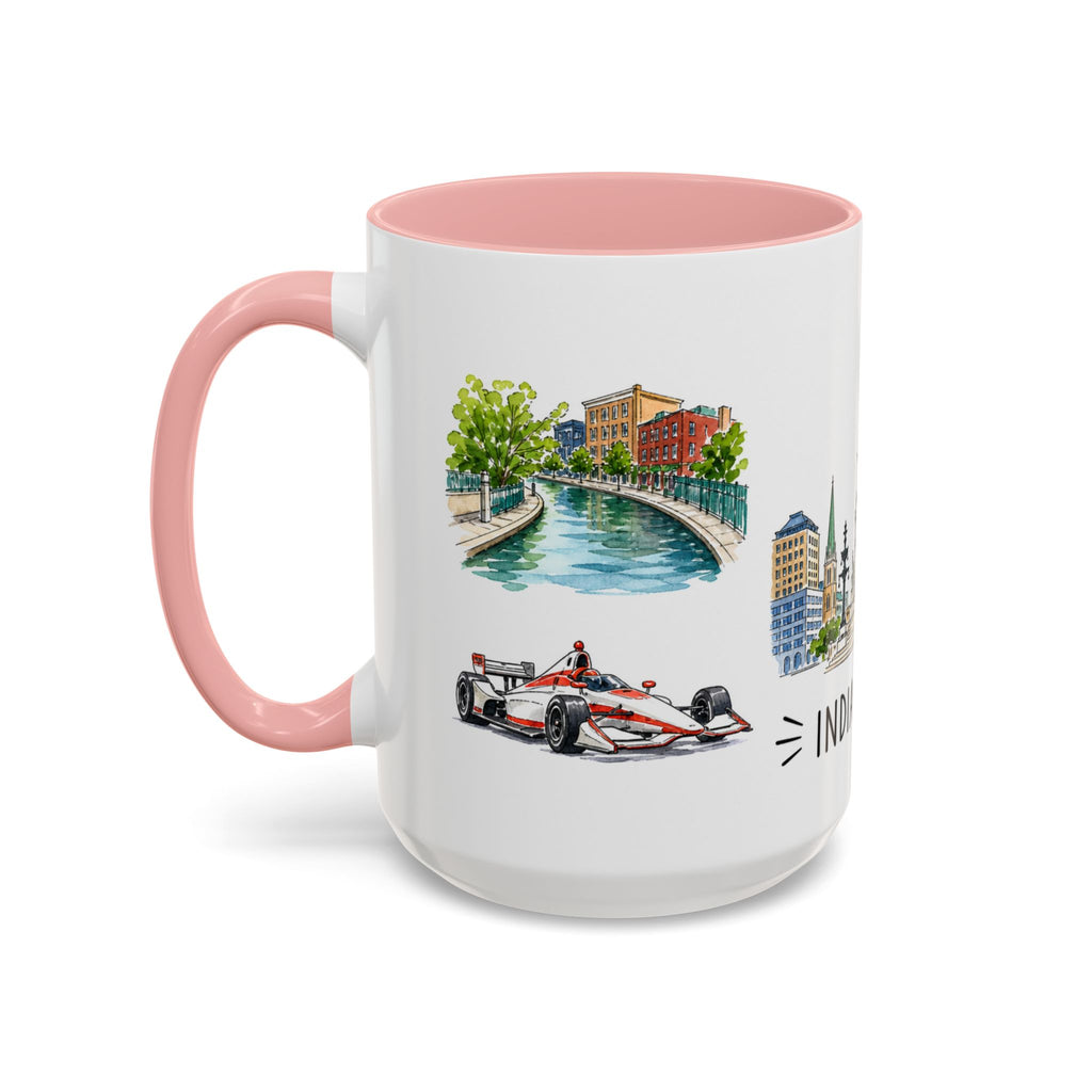 Indianapolis Illustrated Travel Mug | City Souvenir Accent Coffee Mug | 11oz 15oz Ceramic Cup