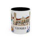 Coimbra Illustrated Travel Mug | City Souvenir Accent Coffee Mug | 11oz 15oz Ceramic Cup