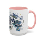Norwegian Fjords Coffee Mug | Travel Destination Souvenir Gift | Accent Color Ceramic 11oz 15oz