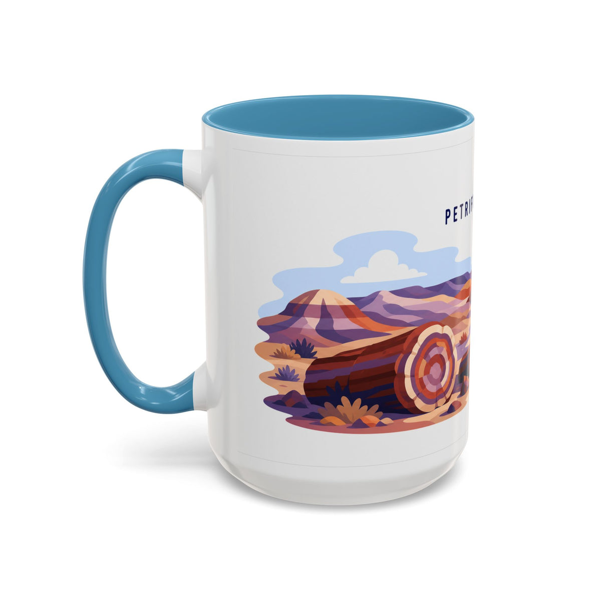Petrified Forest National Park Coffee Mug | Solid Color Block Park Souvenir | 11oz 15oz Accent Mug