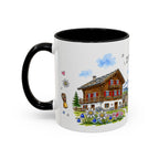 Zermatt Illustrated Travel Mug | Switzerland Souvenir Accent Coffee Mug | 11oz 15oz Ceramic Cup
