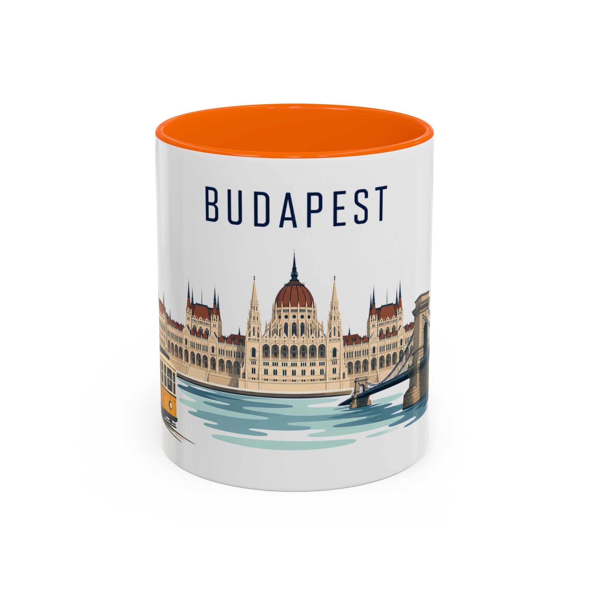 Budapest Coffee Mug | Hungary Travel Souvenir | Porcelain Decal City Gift | 11oz 15oz Accent Mug