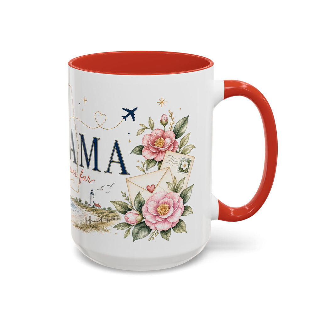 Alabama State Map Mug | Coastal Scenery, Botanical Accents, Homesick Gift