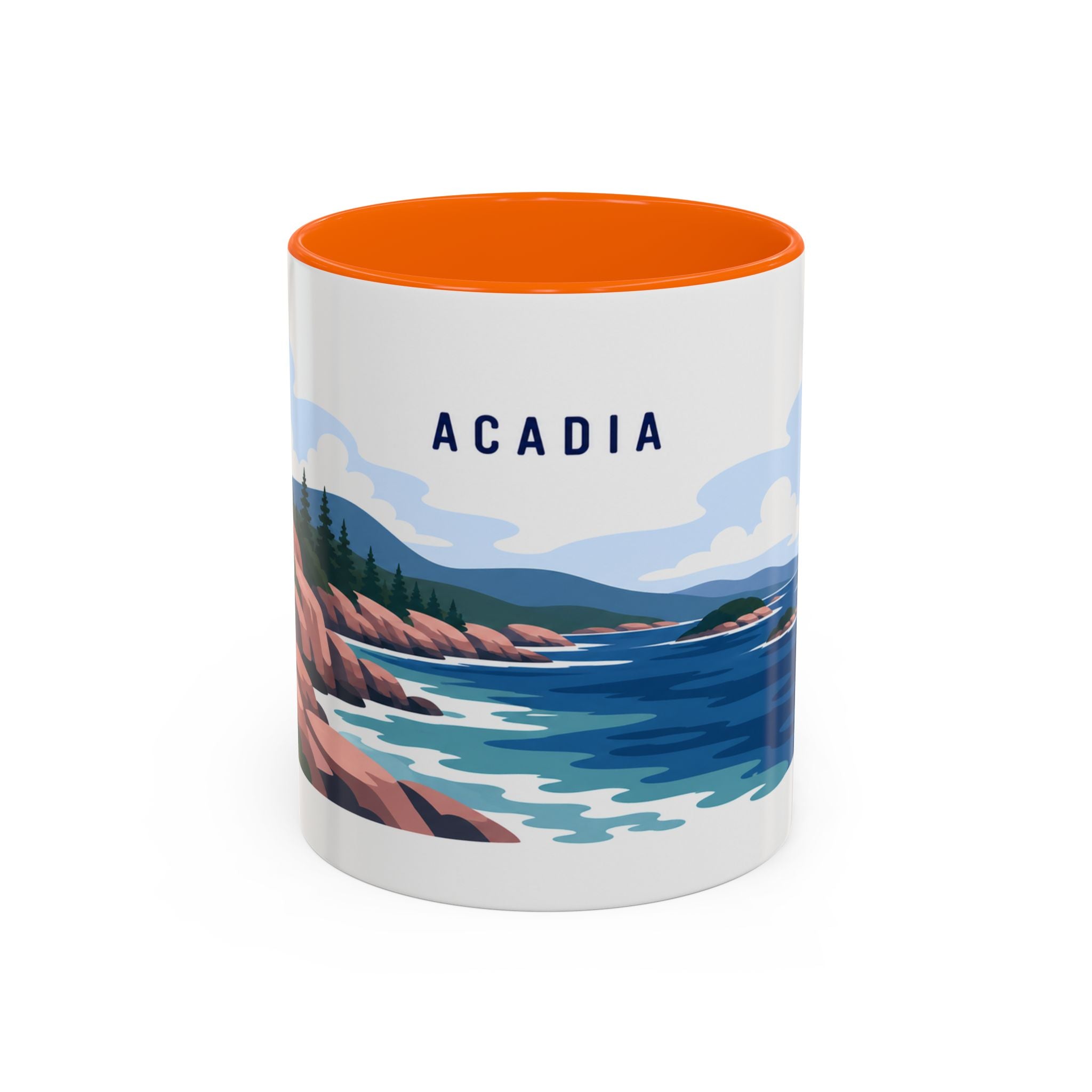 Acadia National Park Coffee Mug | Solid Color Block Park Souvenir | 11oz 15oz Accent Mug