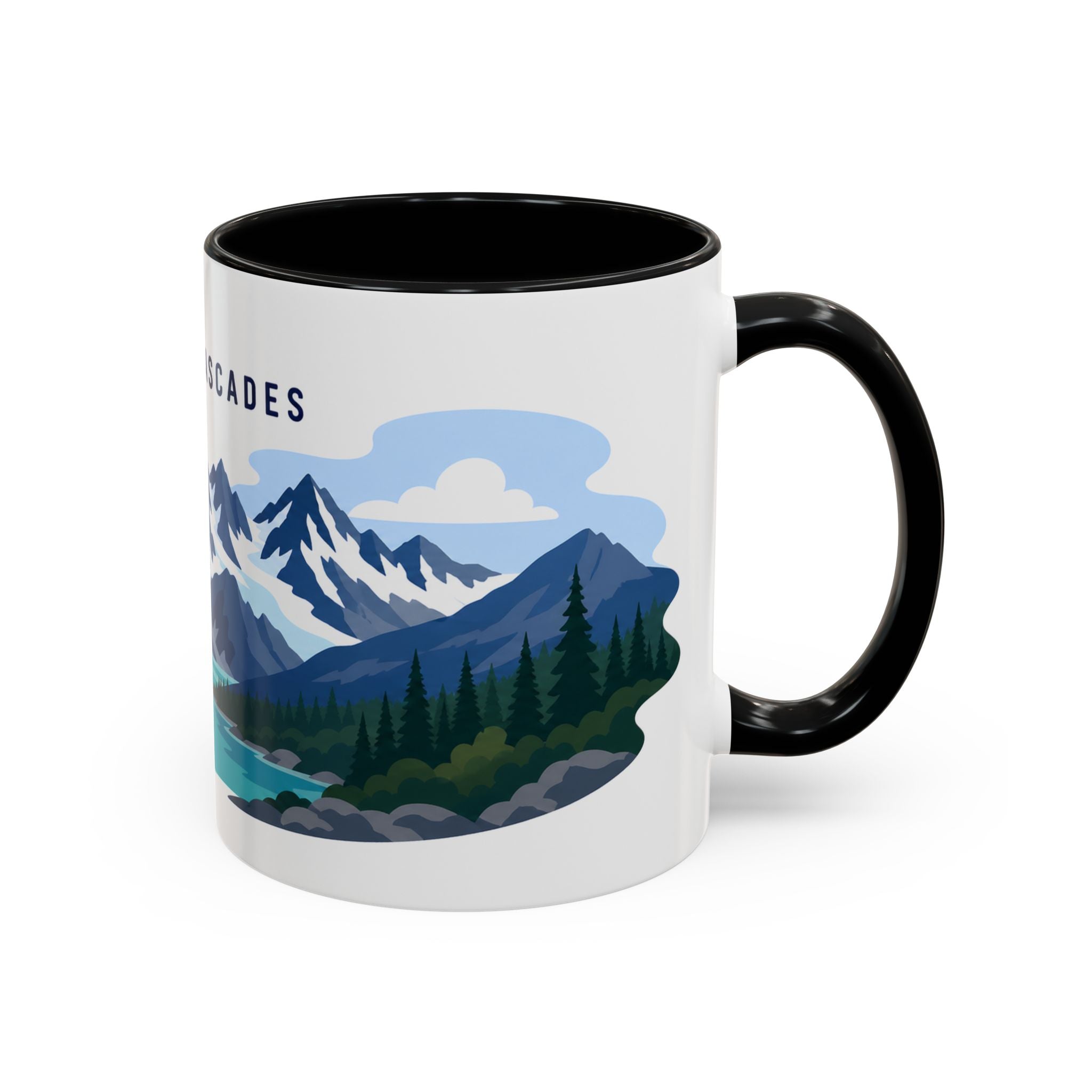 North Cascades National Park Coffee Mug | Solid Color Block Park Souvenir | 11oz 15oz Accent Mug