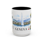 Geneva Illustrated Travel Mug | City Souvenir Accent Coffee Mug | 11oz 15oz Ceramic Cup