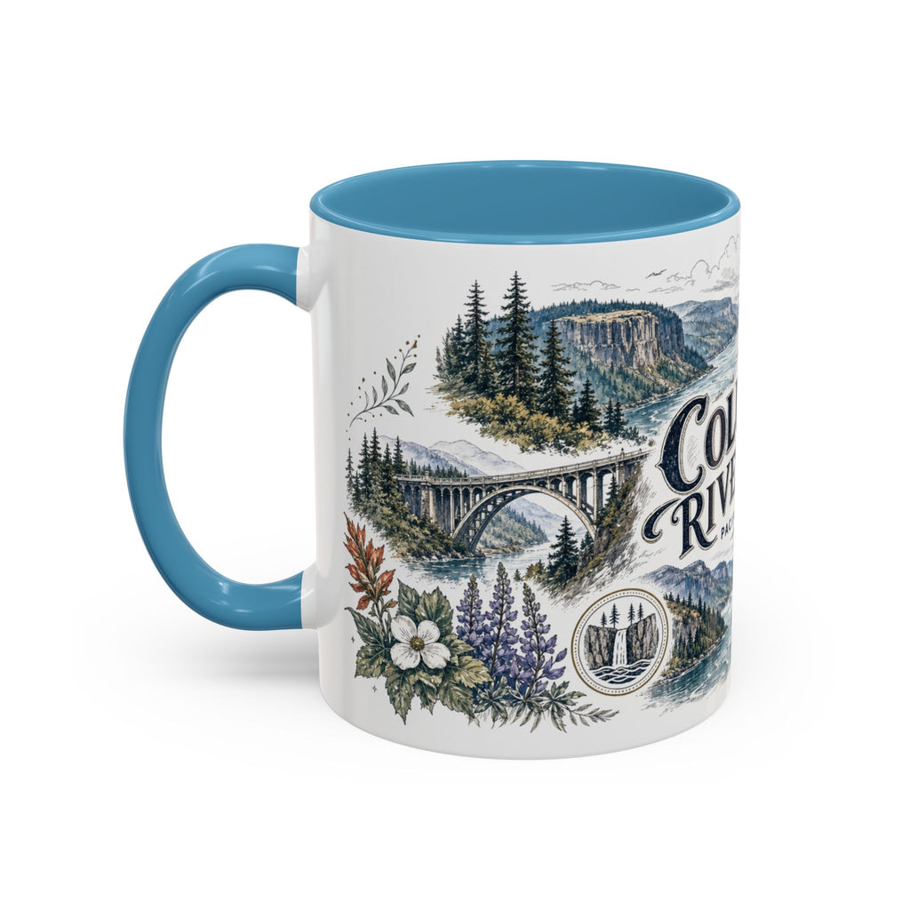 Columbia River Gorge Mug, Pacific Northwest Travel Souvenir, Bucket List Gift, Accent Ceramic Coffee Mug 11oz 15oz