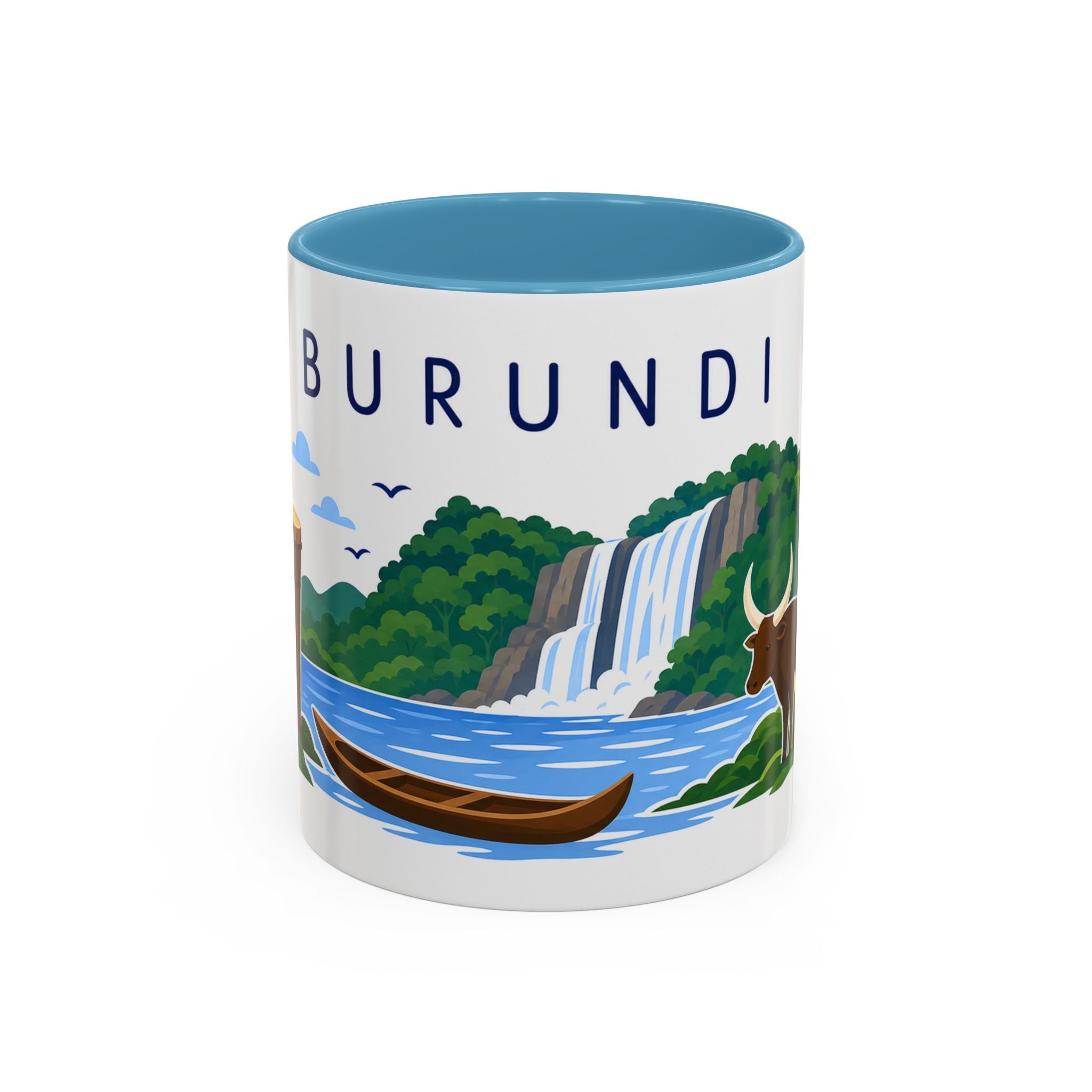 Burundi Coffee Mug | Travel Souvenir Accent Mug | Country Gift Ceramic Cup 11oz 15oz