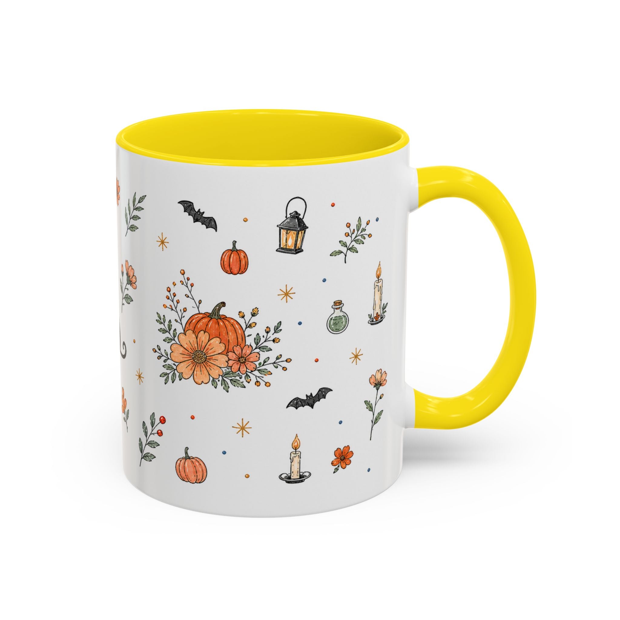 Black Cat Halloween Mug | Pumpkin Moon Watercolor Gift | Spooky Accent Cup 11oz 15oz