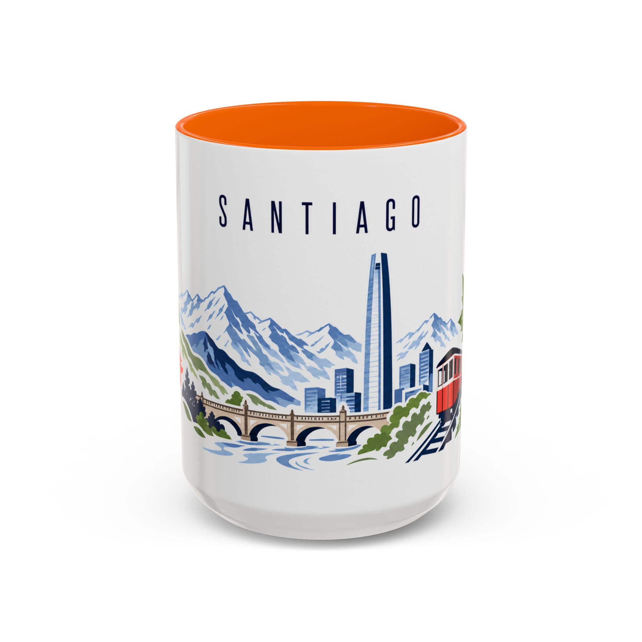 Santiago Coffee Mug | Chile Travel Souvenir | Porcelain Decal City Gift | 11oz 15oz Accent Mug