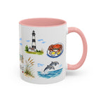 Virginia Beach Illustrated Travel Mug | City Souvenir Accent Coffee Mug | 11oz 15oz Ceramic Cup