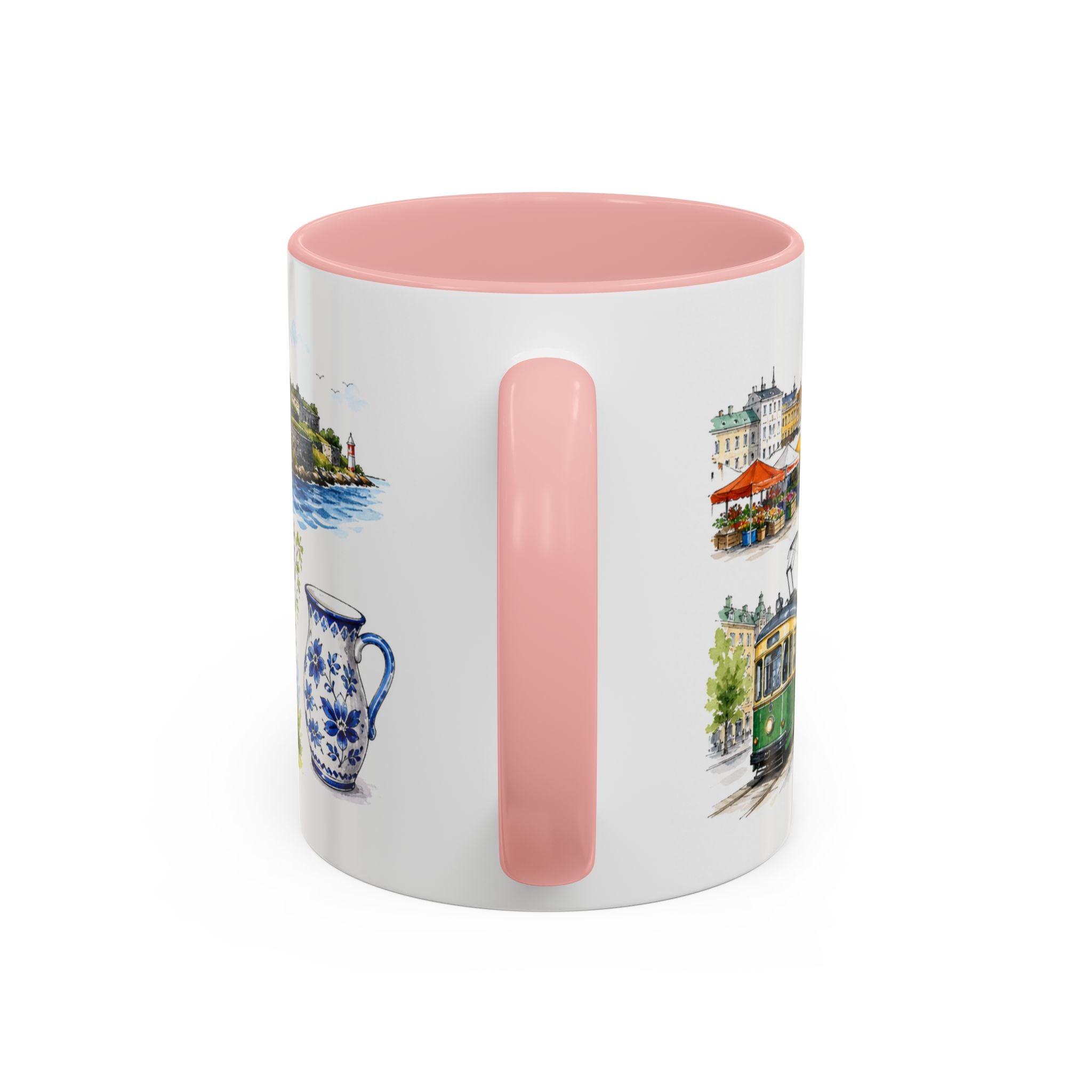 Helsinki Illustrated Travel Mug | City Souvenir Accent Coffee Mug | 11oz 15oz Ceramic Cup