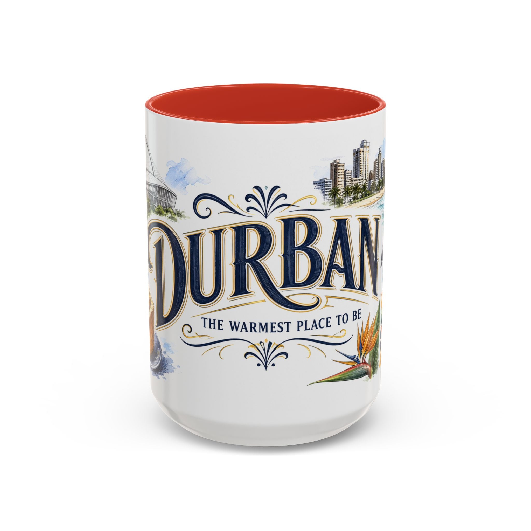 Durban Coffee Mug | South Africa Travel Souvenir | Vintage Illustrated City Gift | 11 oz 15 oz Accent Mug