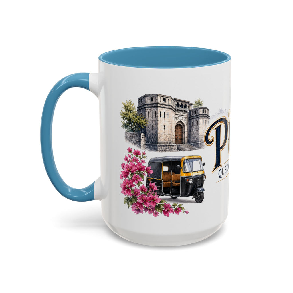 Pune Coffee Mug | India Travel Souvenir | Vintage Illustrated City Gift | 11 oz 15 oz Accent Mug