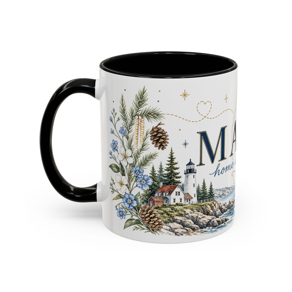 Maine State Mug | Moving Away, Long Distance Friendship Gift | 11oz 15oz Accent Mug