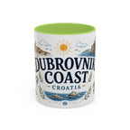 Dubrovnik Coast Coffee Mug | Travel Destination Souvenir Gift | Accent Color Ceramic 11oz 15oz