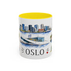 Oslo Illustrated Travel Mug | City Souvenir Accent Coffee Mug | 11oz 15oz Ceramic Cup