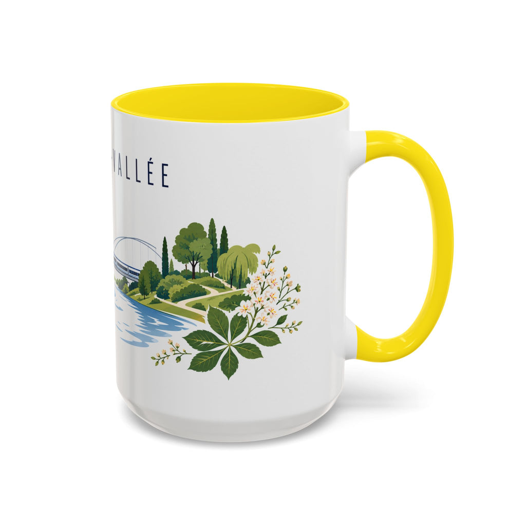 Marne-La-Vallée Coffee Mug | France Travel Souvenir | Porcelain Decal City Gift | 11oz 15oz Accent Mug