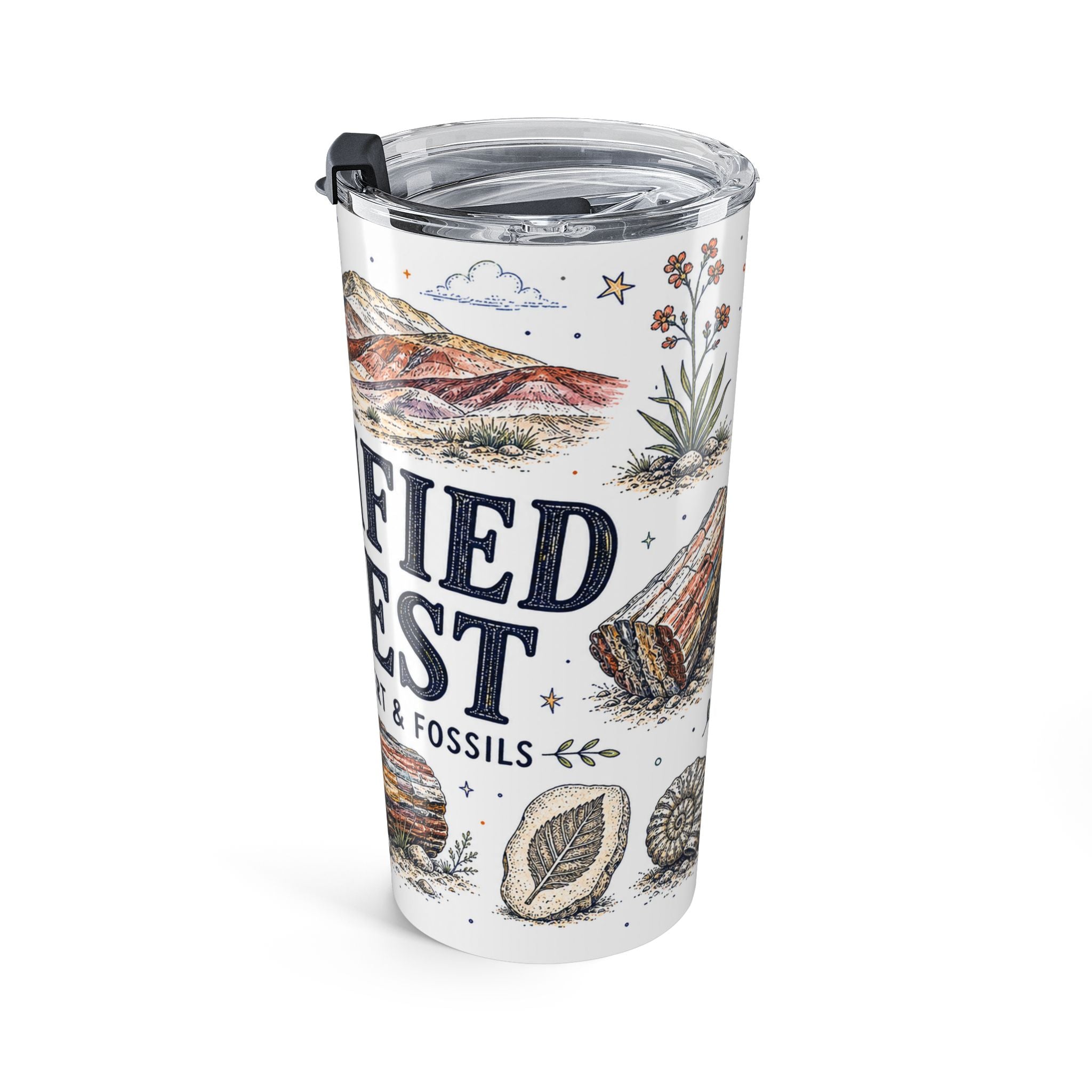 Petrified Forest National Park 20oz Tumbler | Arizona Painted Desert Fossil Gift | Insulated Stainless Steel Travel Cup