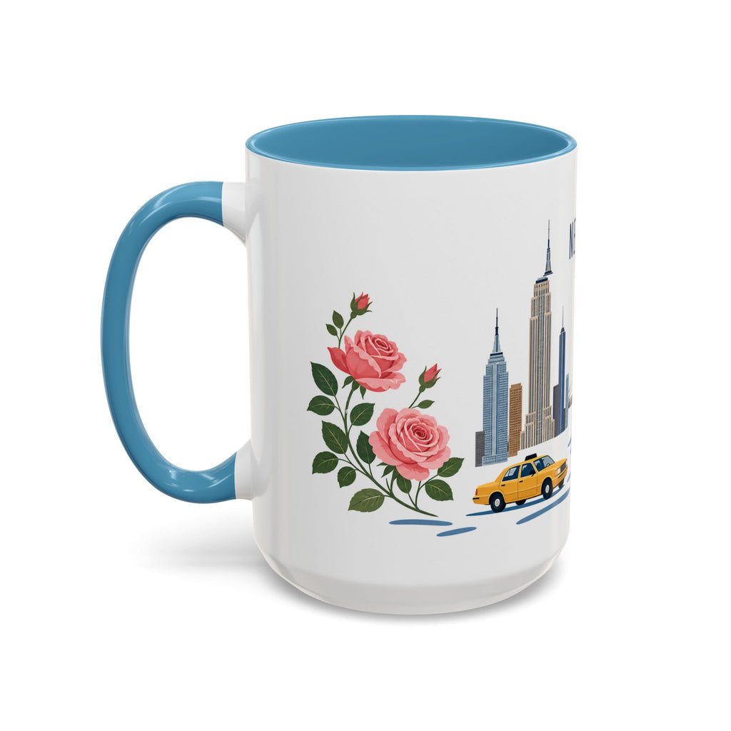 New York Coffee Mug | United States Travel Souvenir | Porcelain Decal City Gift | 11oz 15oz Accent Mug