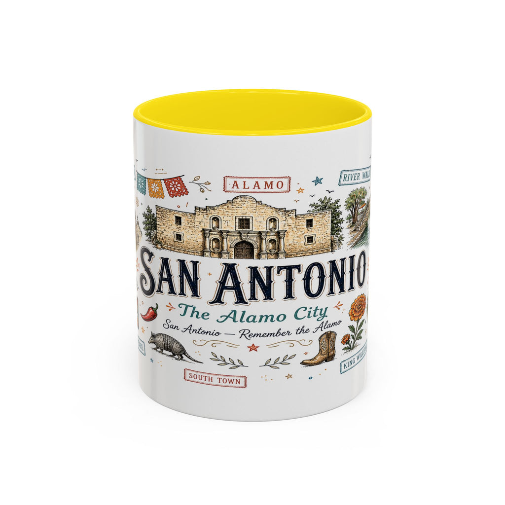 San Antonio Coffee Mug | Texas Souvenir City Gift | Accent Color Ceramic 11oz 15oz