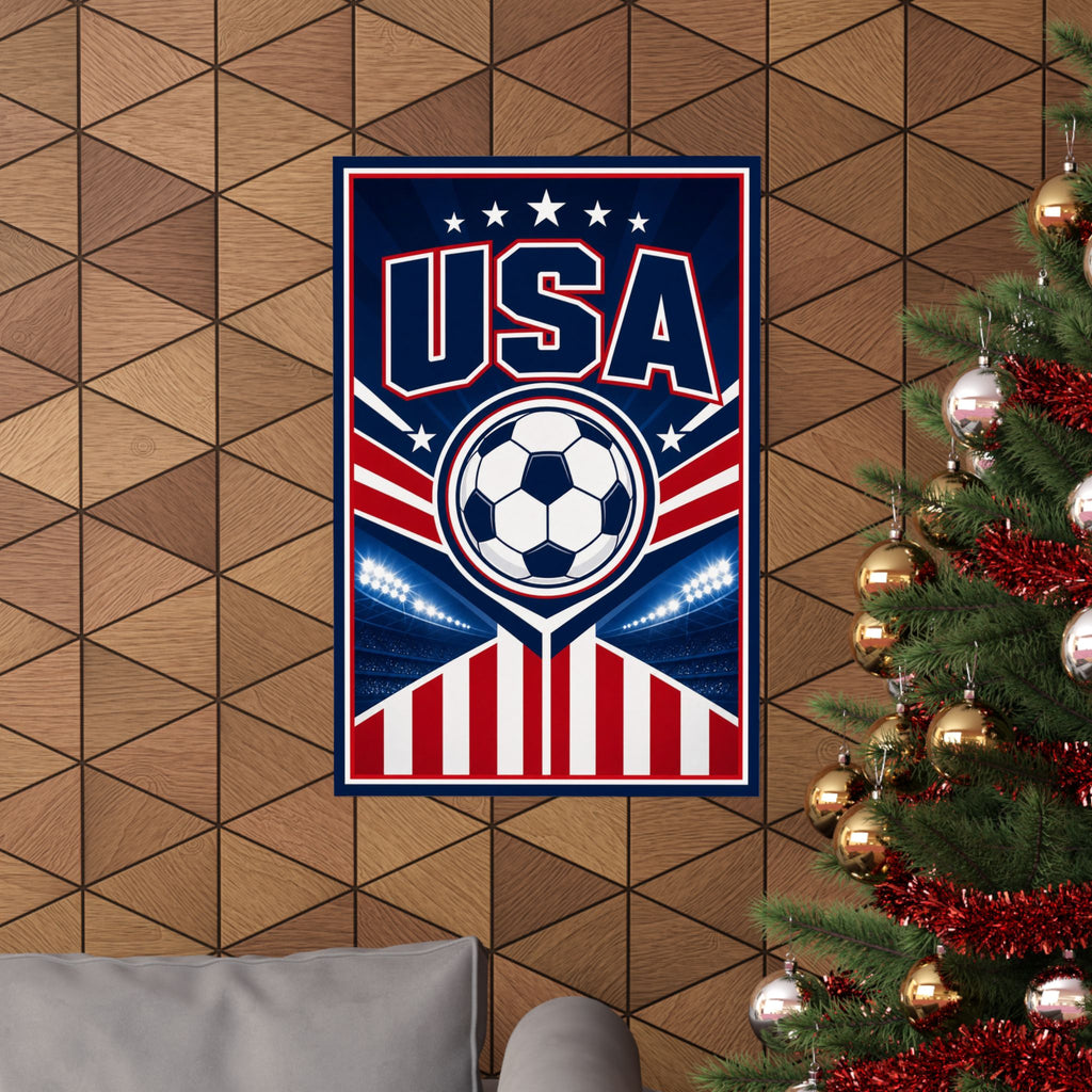 USA Soccer Fan Art Poster | Matte Vertical Poster | World Cup 2026 Wall Decor