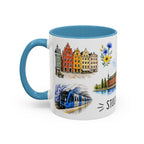 Stockholm Illustrated Travel Mug | City Souvenir Accent Coffee Mug | 11oz 15oz Ceramic Cup