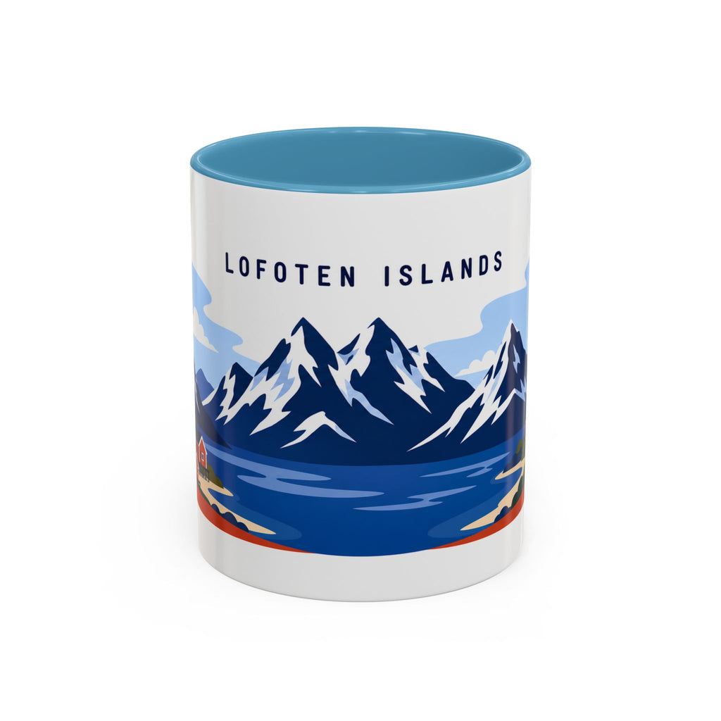Lofoten Islands Coffee Mug | Travel Destination Souvenir Gift | Accent Color Ceramic 11oz 15oz