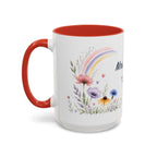 Personalized Kindergarten Teacher Mug | Custom Name Wildflower Rainbow Cup | Back to School Gift