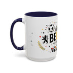 Belgium Soccer Coffee Mug | Soccer Fan Gift | Accent Color Ceramic 11oz 15oz Match Day Cup