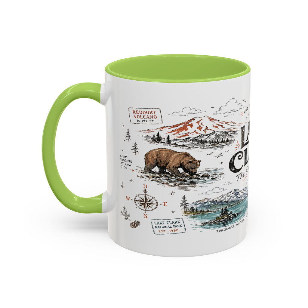 Lake Clark National Park Coffee Mug | Alaska Fly-in Wilderness Adventure Gift | Accent Color Ceramic 11oz 15oz