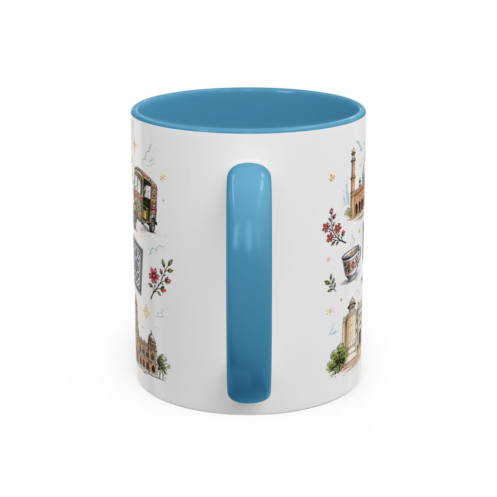 Lahore Coffee Mug | Pakistan Souvenir Travel Gift | Accent Color Ceramic 11oz 15oz
