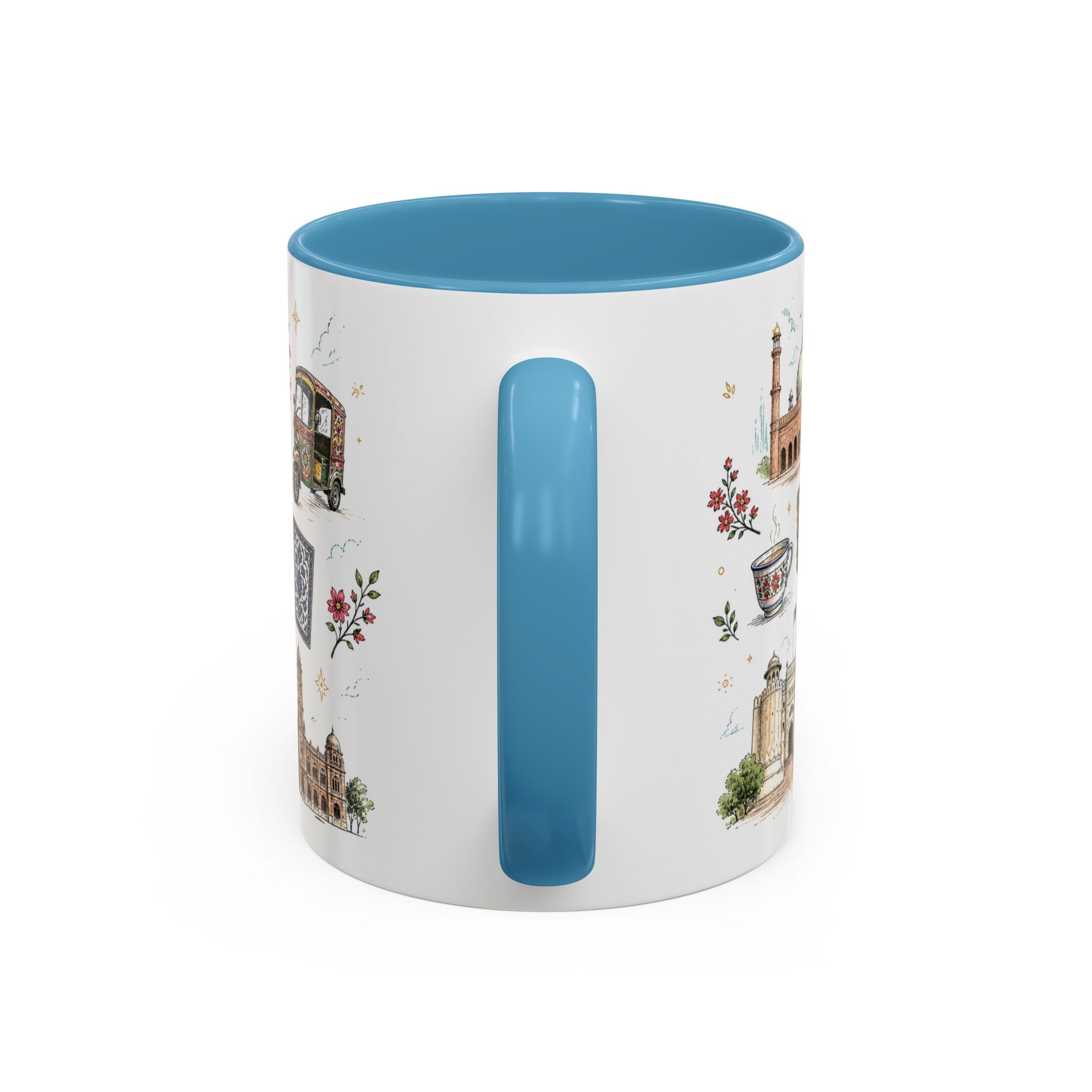 Lahore Coffee Mug | Pakistan Souvenir Travel Gift | Accent Color Ceramic 11oz 15oz
