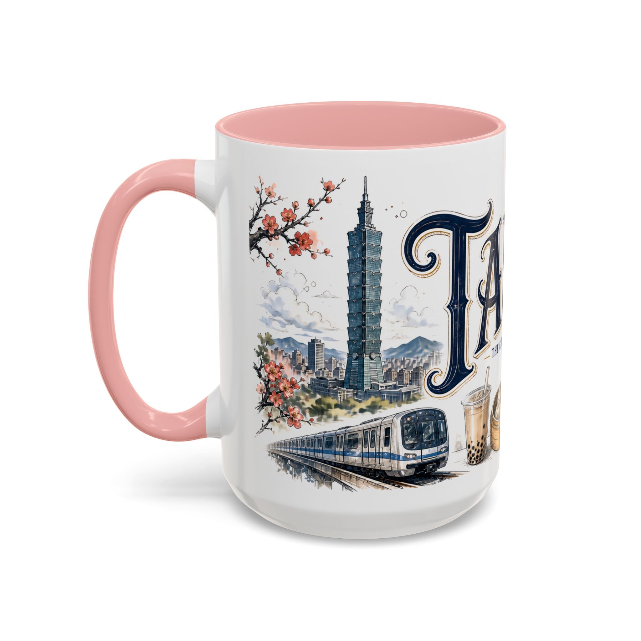 Taipei Coffee Mug | Taiwan Travel Souvenir | Vintage Illustrated City Gift | 11 oz 15 oz Accent Mug