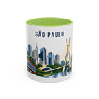 São Paulo Coffee Mug | Brazil Travel Souvenir | Porcelain Decal City Gift | 11oz 15oz Accent Mug