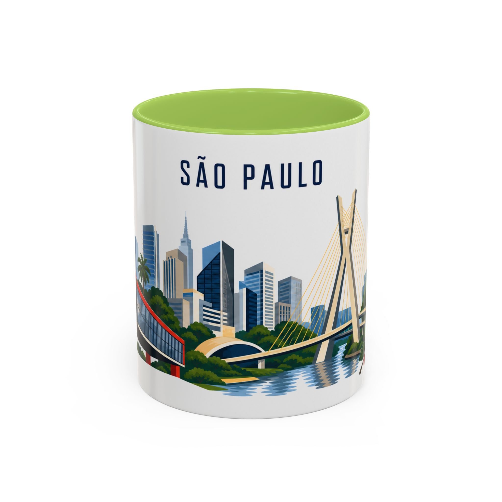 São Paulo Coffee Mug | Brazil Travel Souvenir | Porcelain Decal City Gift | 11oz 15oz Accent Mug