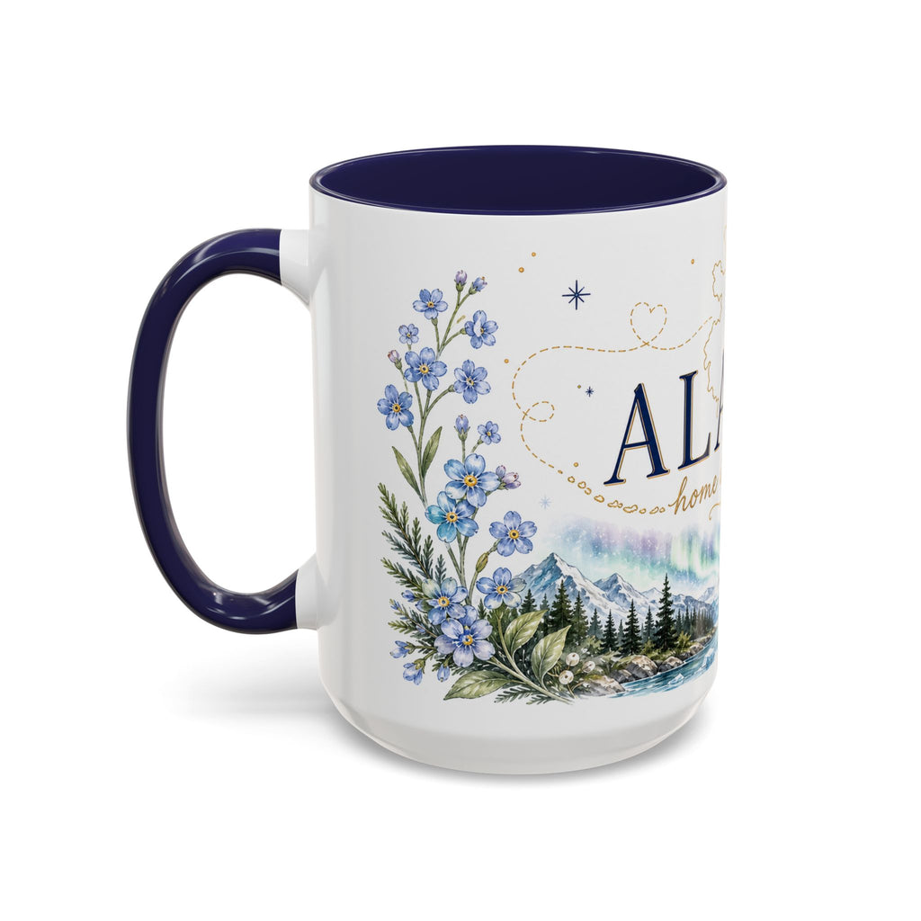 Alaska State Map Mug | Northern Lights, Mountains, Glaciers | Moving Away Gift