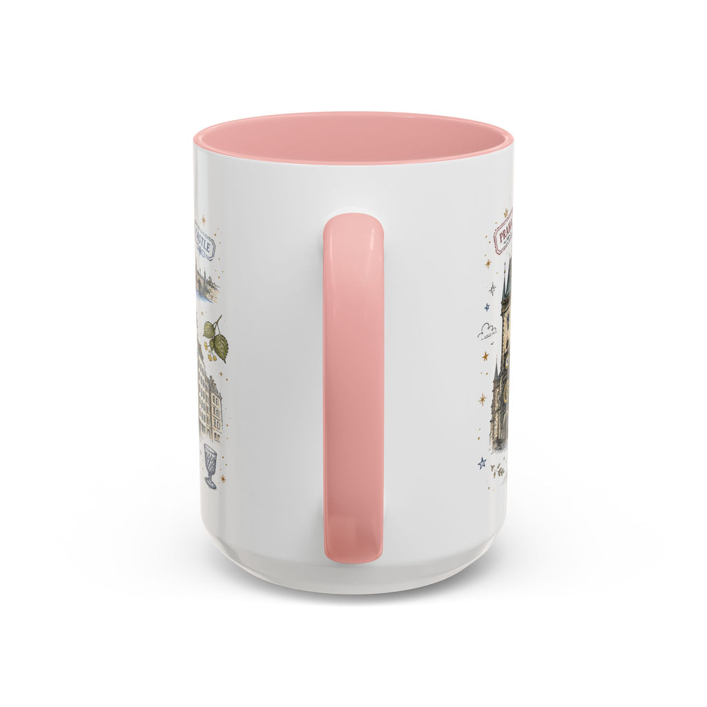 Prague Coffee Mug | Czech Republic Souvenir Travel Gift | Accent Color Ceramic 11oz 15oz