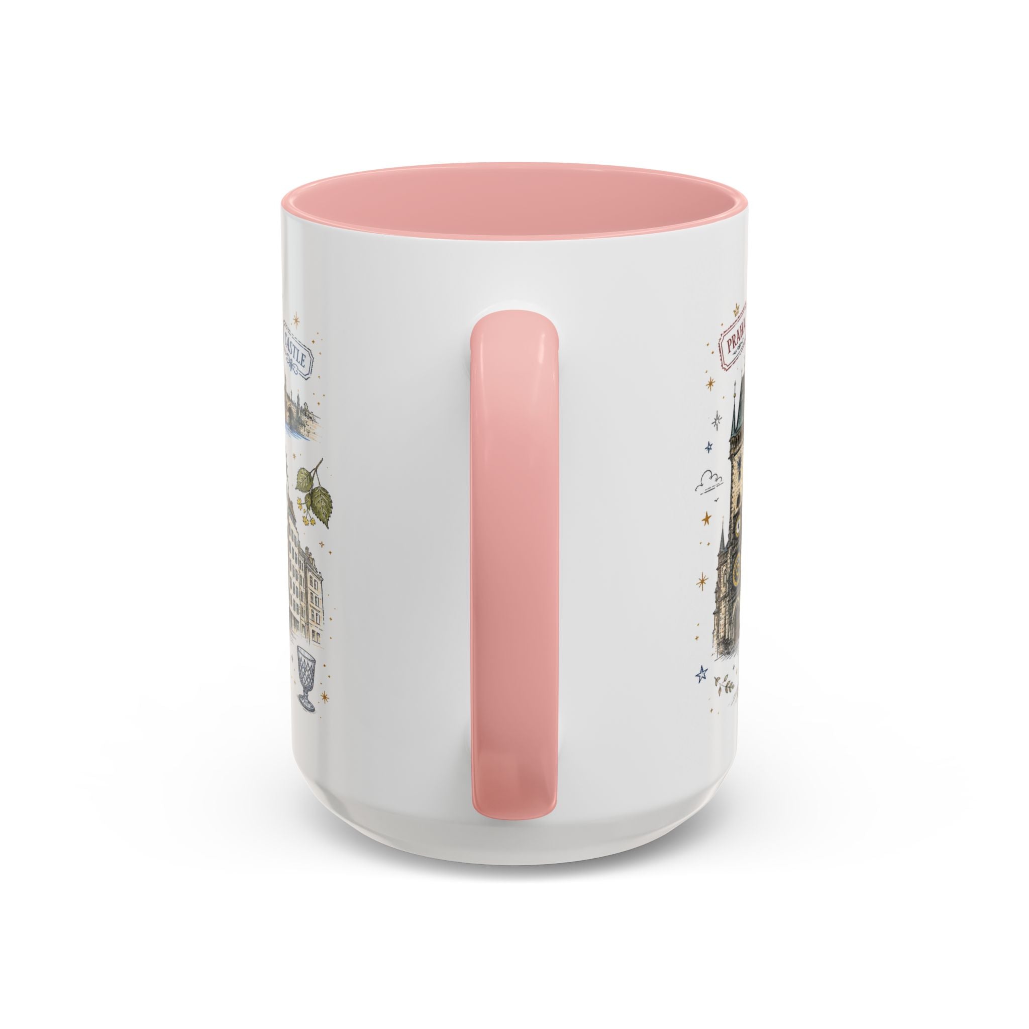 Prague Coffee Mug | Czech Republic Souvenir Travel Gift | Accent Color Ceramic 11oz 15oz
