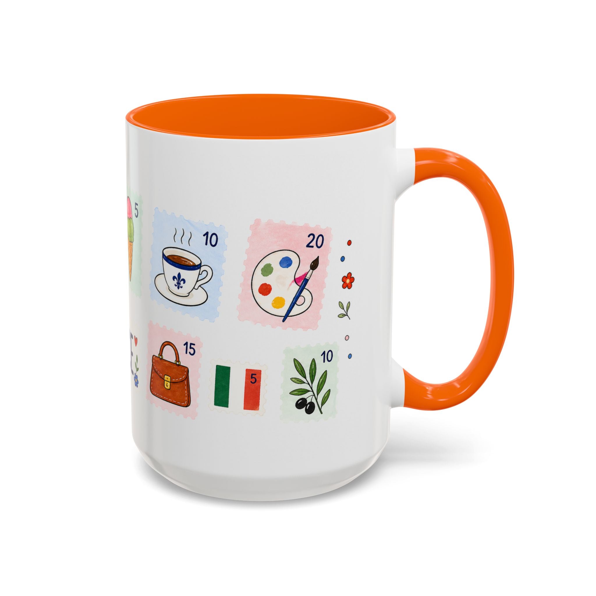 Florence Coffee Mug | Postage Stamp Collage Mug | Travel Souvenir Accent Cup 11oz 15oz