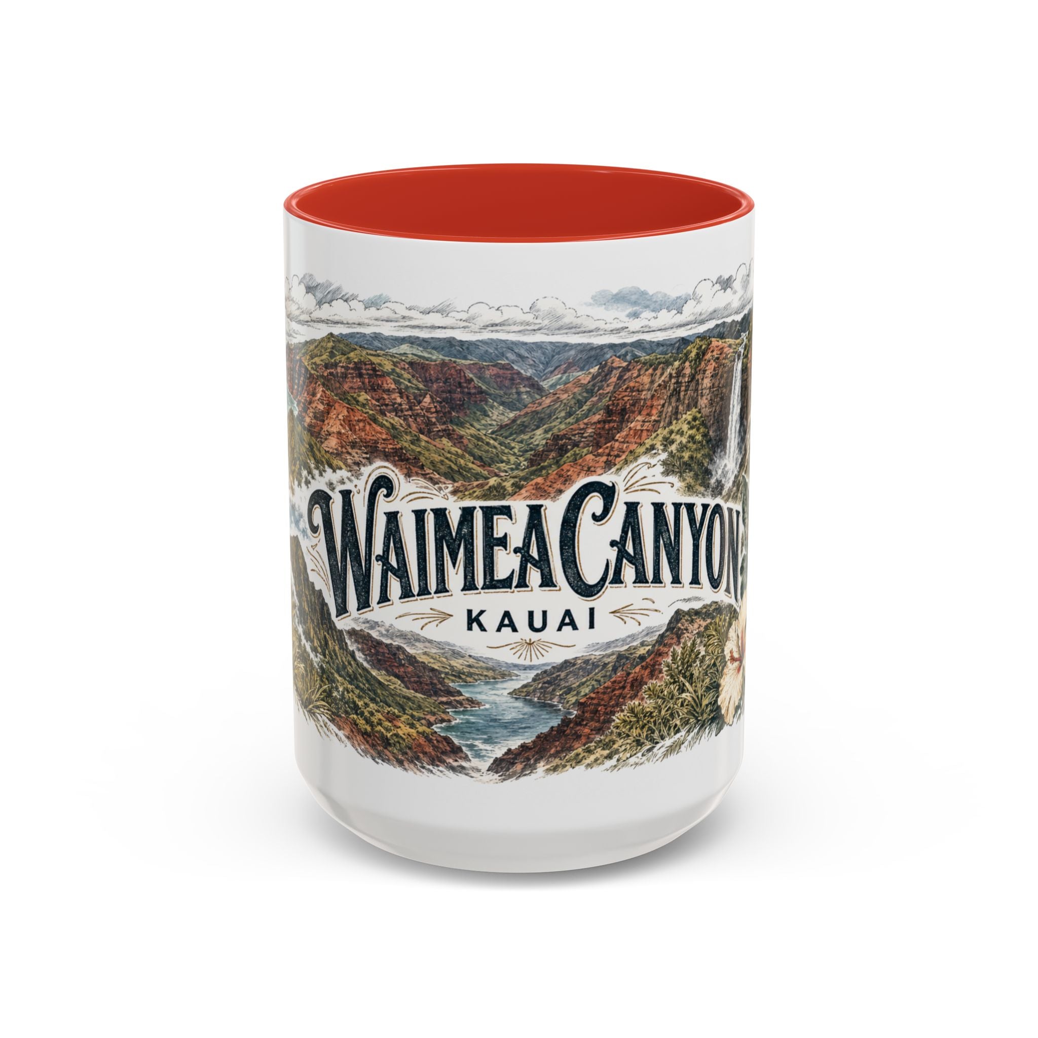 Waimea Canyon Mug, Kauai Travel Souvenir, Bucket List Gift, Accent Ceramic Coffee Mug 11oz 15oz