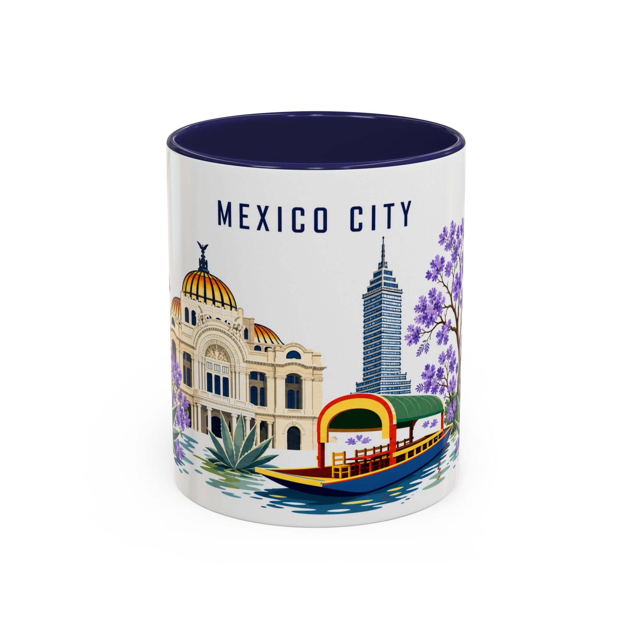 Mexico City Coffee Mug | Mexico Travel Souvenir | Porcelain Decal City Gift | 11oz 15oz Accent Mug