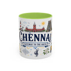 Chennai Coffee Mug | India Souvenir Travel Gift | Accent Color Ceramic 11oz 15oz