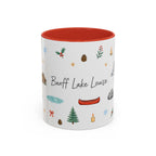 Banff Lake Louise Christmas Mug | Watercolor Travel Souvenir | Holiday Gift | Accent Ceramic Coffee Cup 11oz 15oz